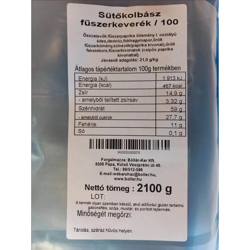 Sütőkolbász fűszerkeverék/100 ZSM 2100 g