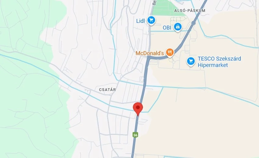 Térkép, amely az fizikai üzletet és környékét mutatja.